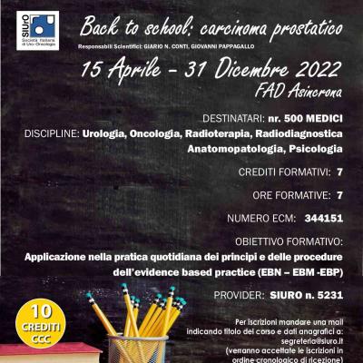 Back to school: carcinoma prostatico 2022
