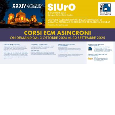 XXXIV Congresso Nazionale SIUrO 2024 - Corsi ECM asincroni